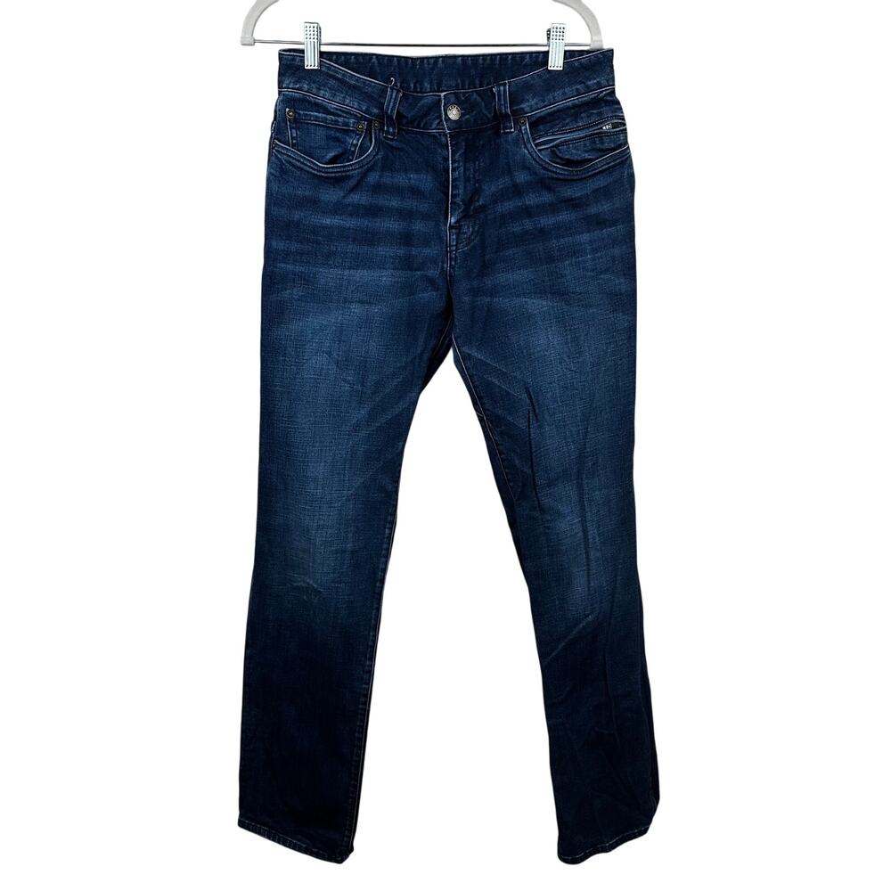 prAna Mens Hillgard Jeans Slim Stretch Dark Wash Denim Size 30x34 Outdoor Active